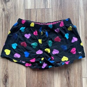 Victoria's Secret PINK Sequin Heart Shorts, Size Small 🩷🩵💜